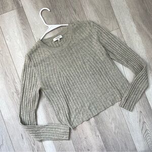 Babaton Crop Sweater wool linen crew nathaniel womens Gray (small) contemporary